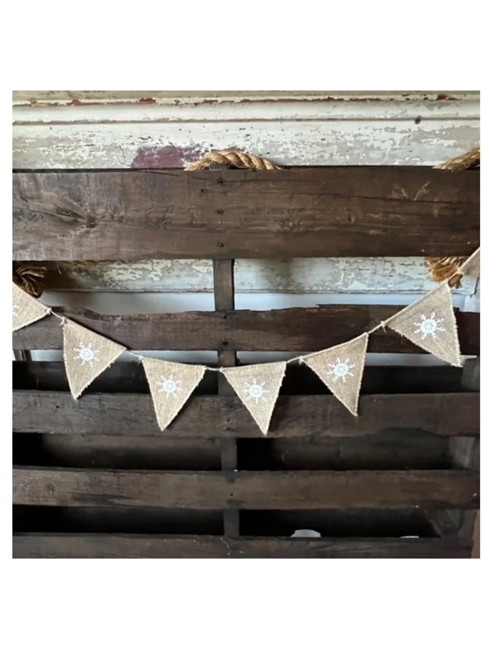 Burlap Snowflake Mantel/Wall Decor